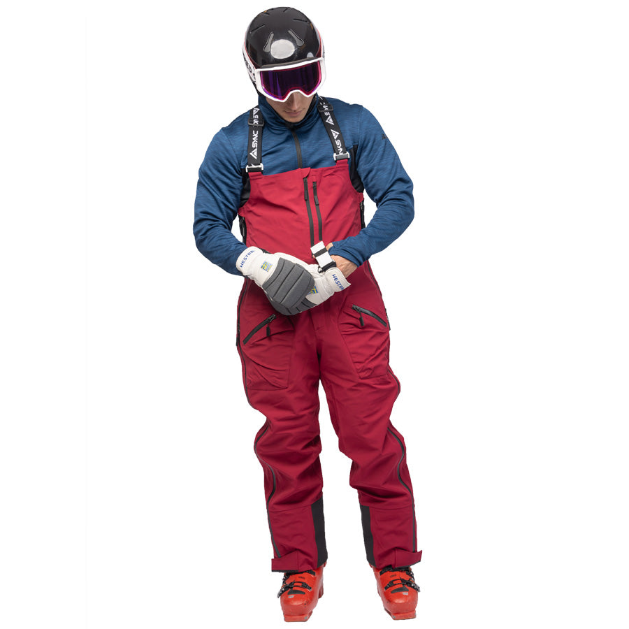 Men's slim-fit ski pants with removable straps