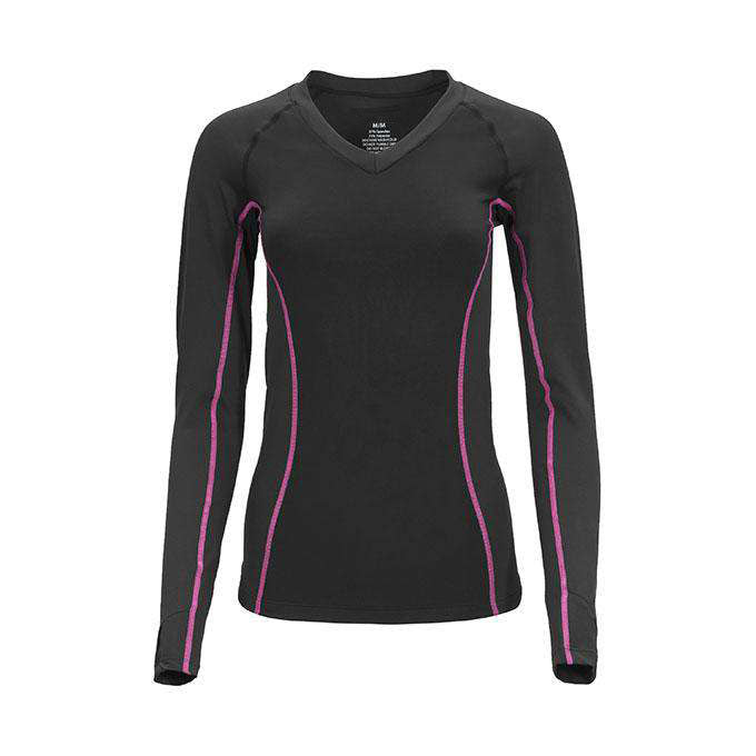 iOPQO Long Sleeve Tops Compression Shirt Women's Solid Color